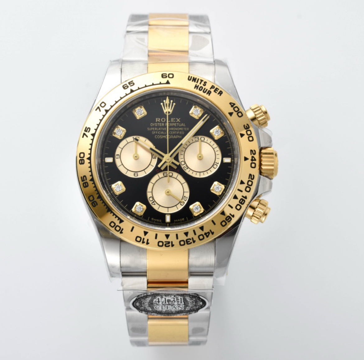 Opulent replica on wrist